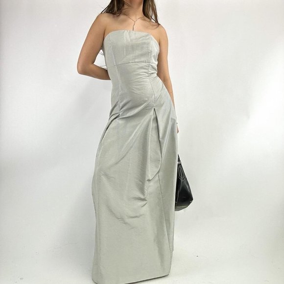 Vintage 90s EXPRESS  BRAND nylon Prom Dress - Picture 7 of 8